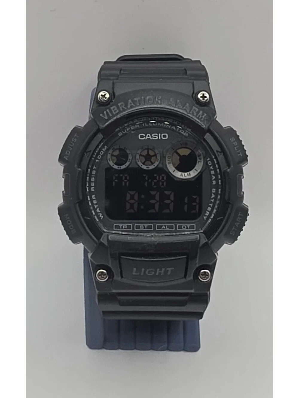Casio W-735H 3416 Black Digital Vibration Alarm 100M Sport Watch Working